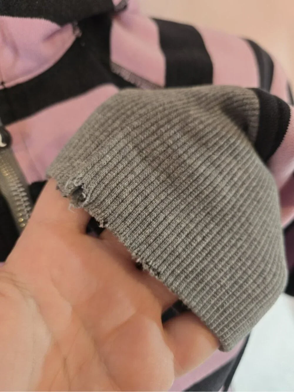 Lululemon RARE Scuba Hoodie OG Pink/Black Striped Size 6 Emo Princess Y2K